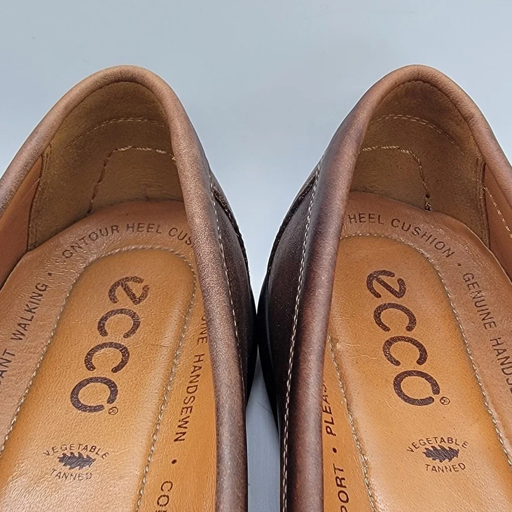 ECCO Classic Moc 2.0 Driving Loafer Mens 44 Vegtable Tanned Leather Boat Shoe
